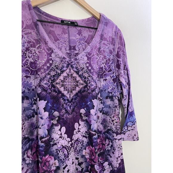 Y2K 90s Fairy Psychedelic Witchy Floral Mandala Boho Top 0X Flowy Artsy Hippie - Picture 4 of 14